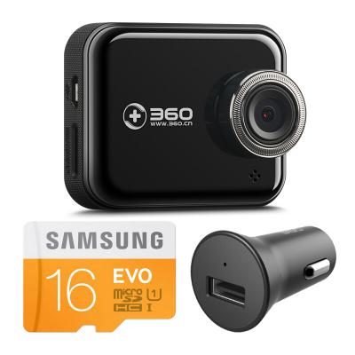 360行车记录仪尊享升级版 J501C 安霸A12 高清夜视 WIFI连接 智能管理 机卡套装 黑色